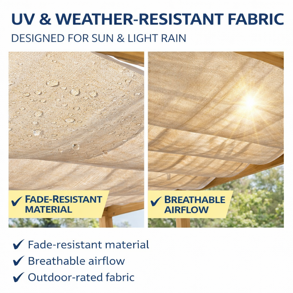 Shade N' Shelters 11' x 11' Cedar Wood Pergola with Adjustable Canopy