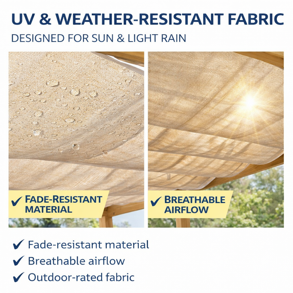 Shade N' Shelters 11' x 11' Cedar Wood Pergola with Adjustable Canopy