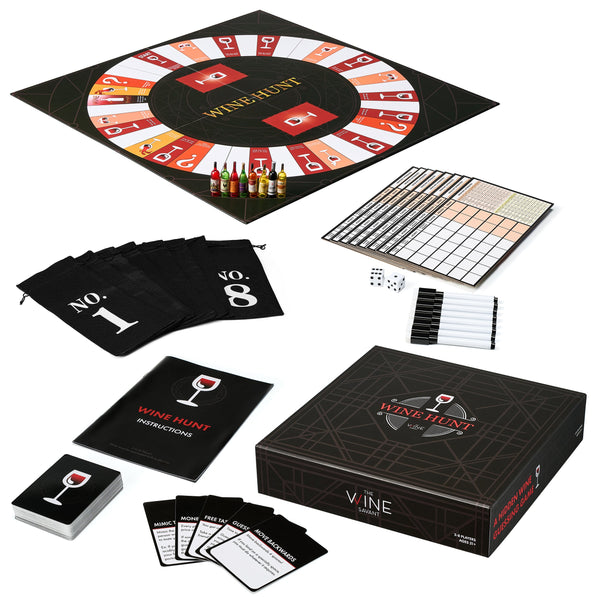 WineHunt - an Interactive Blind Wine Tasting Game, Rely On Taste & Smell to Learn How to Taste Wine Just Like a Sommelier - Gift for Wine Lover, Connoisseur, Fun Game to Play with Friends, Family