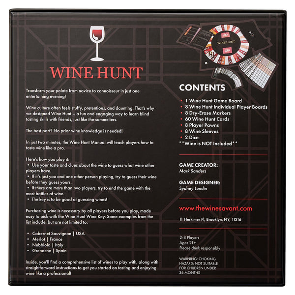 WineHunt - an Interactive Blind Wine Tasting Game, Rely On Taste & Smell to Learn How to Taste Wine Just Like a Sommelier - Gift for Wine Lover, Connoisseur, Fun Game to Play with Friends, Family