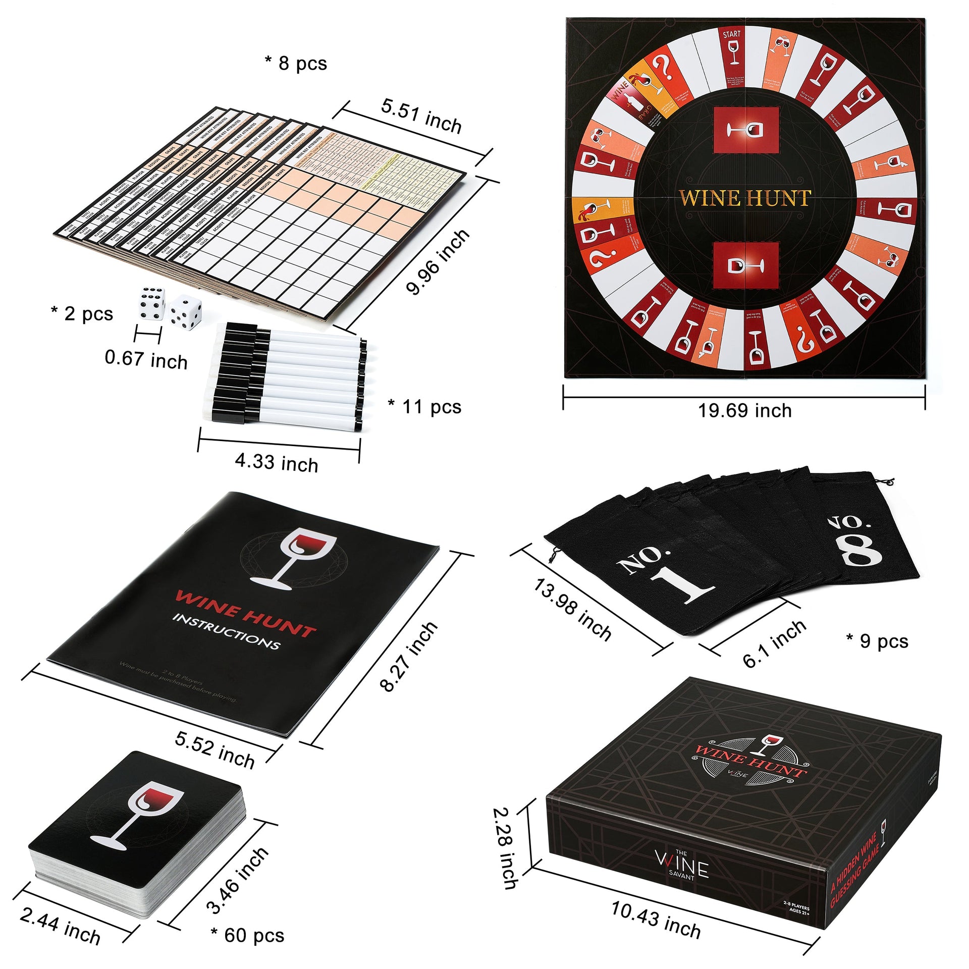 WineHunt - an Interactive Blind Wine Tasting Game, Rely On Taste & Smell to Learn How to Taste Wine Just Like a Sommelier - Gift for Wine Lover, Connoisseur, Fun Game to Play with Friends, Family