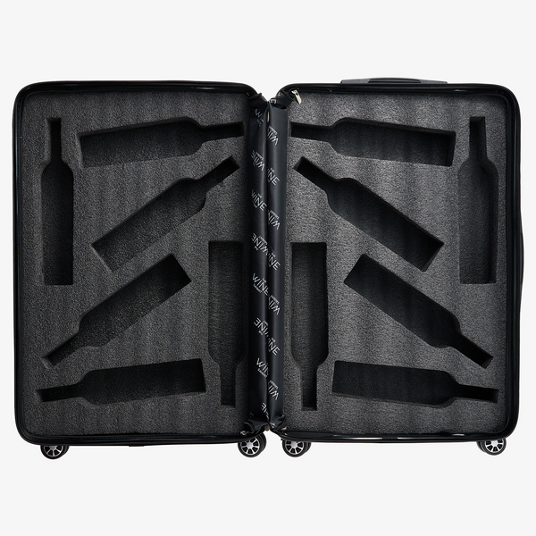 Wine Bottle Suitcase | Holds 12 Standard 750 ML Size Bottles | Universal Airplane Luggage Case, TSA Approved Wheeled Bag For Professionals and Consumers, Gift For Wine Lovers & Connoisseurs (28 IN)