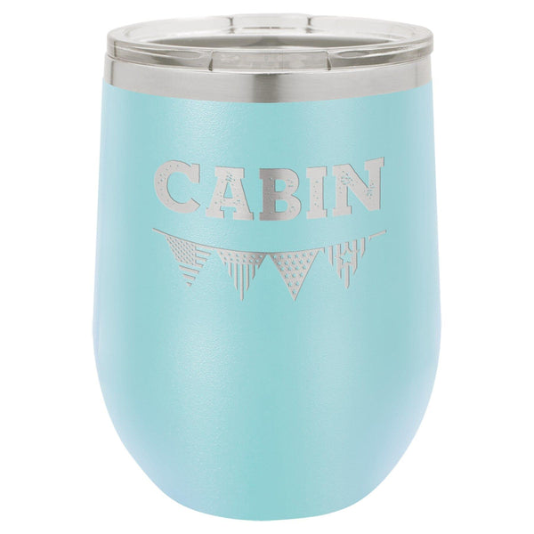 American Flag 12 oz Wine Tumbler - Powder Coated