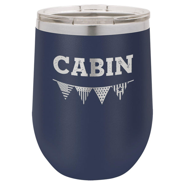American Flag 12 oz Wine Tumbler - Powder Coated