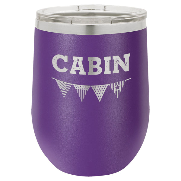 American Flag 12 oz Wine Tumbler - Powder Coated