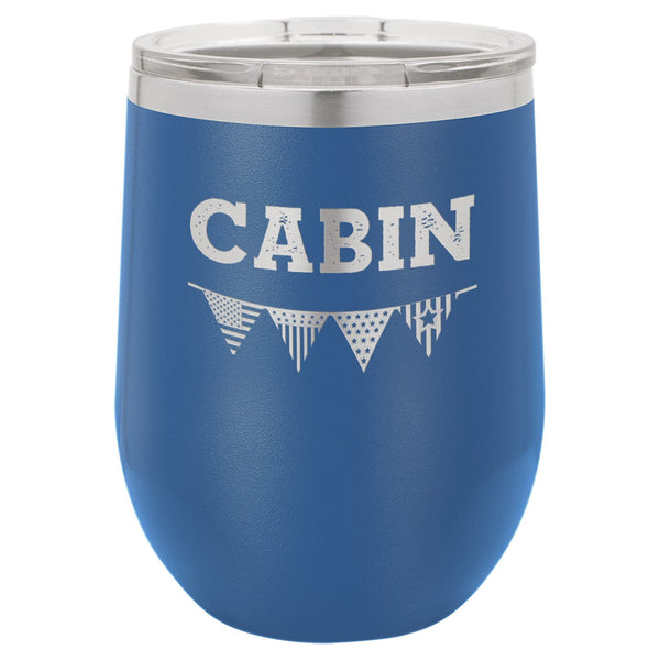 American Flag 12 oz Wine Tumbler - Powder Coated