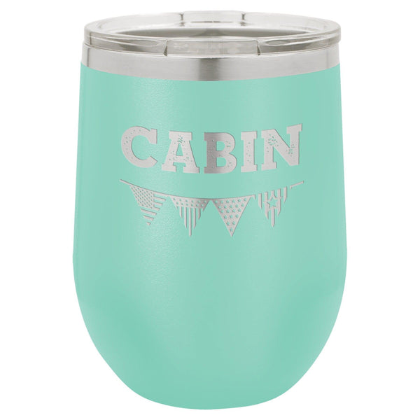 American Flag 12 oz Wine Tumbler - Powder Coated