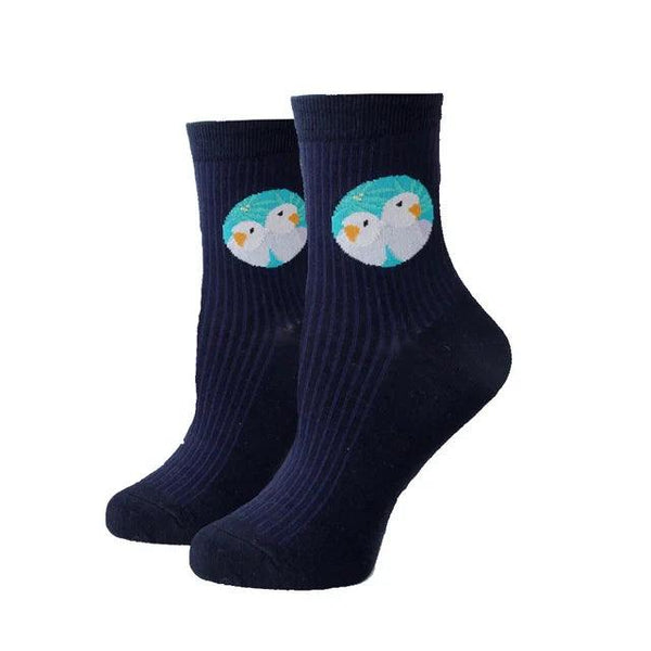 Women Socks New Funny Cute Cartoon Animal Cat Dog Parrot Novelty
