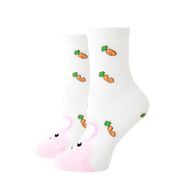 Women Socks New Funny Cute Cartoon Animal Cat Dog Parrot Novelty
