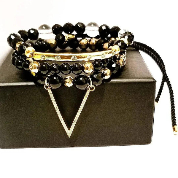Women's Onyx and Gold Hematite Set - Gifts for You 'n Me