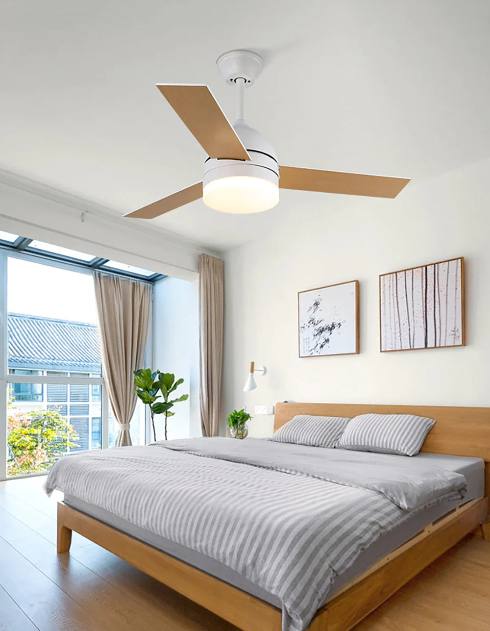 Wood Blade Ceiling Fan Light