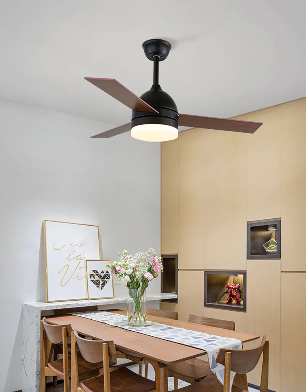 Wood Blade Ceiling Fan Light