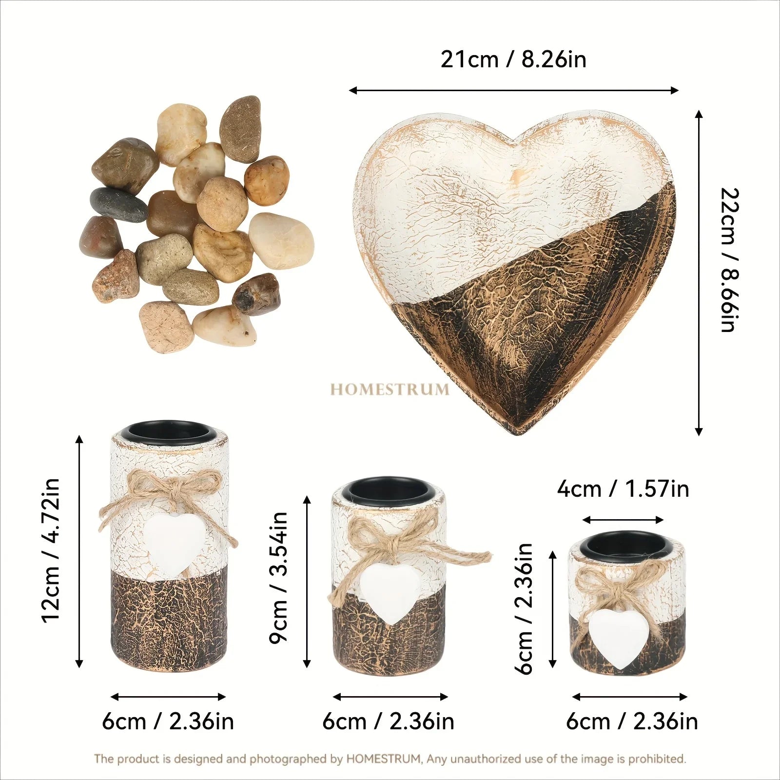 Wood Candlestick - White Rustic Farmhouse Tea Light Holders