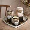 Wood Candlestick - White Rustic Farmhouse Tea Light Holders