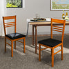 Wood Dining Chairs Set of 2 with Rubber Wood Frame-Walnut