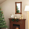 Wood Framed Mirror with Acacia Wood Frame and Vintage Rivet Design Brown-S - Brown