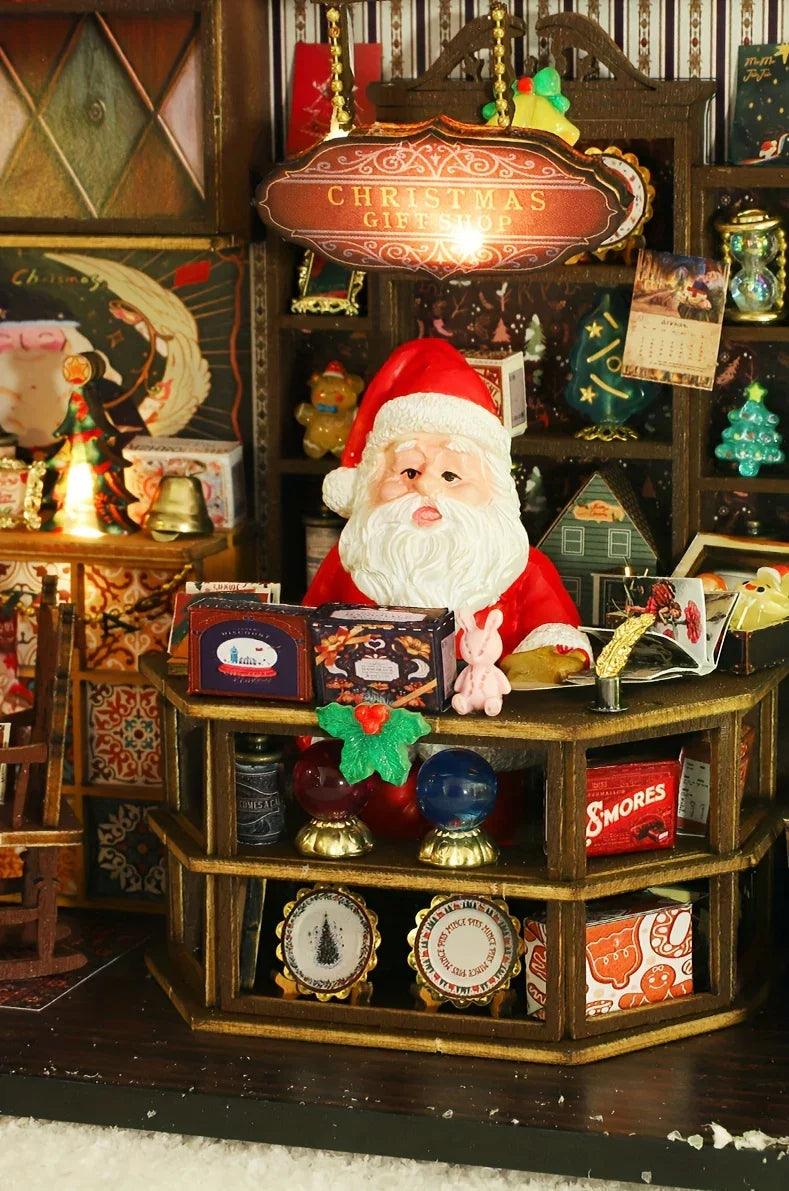 Wooden Christmas House Mini Model Kit Handcrafted