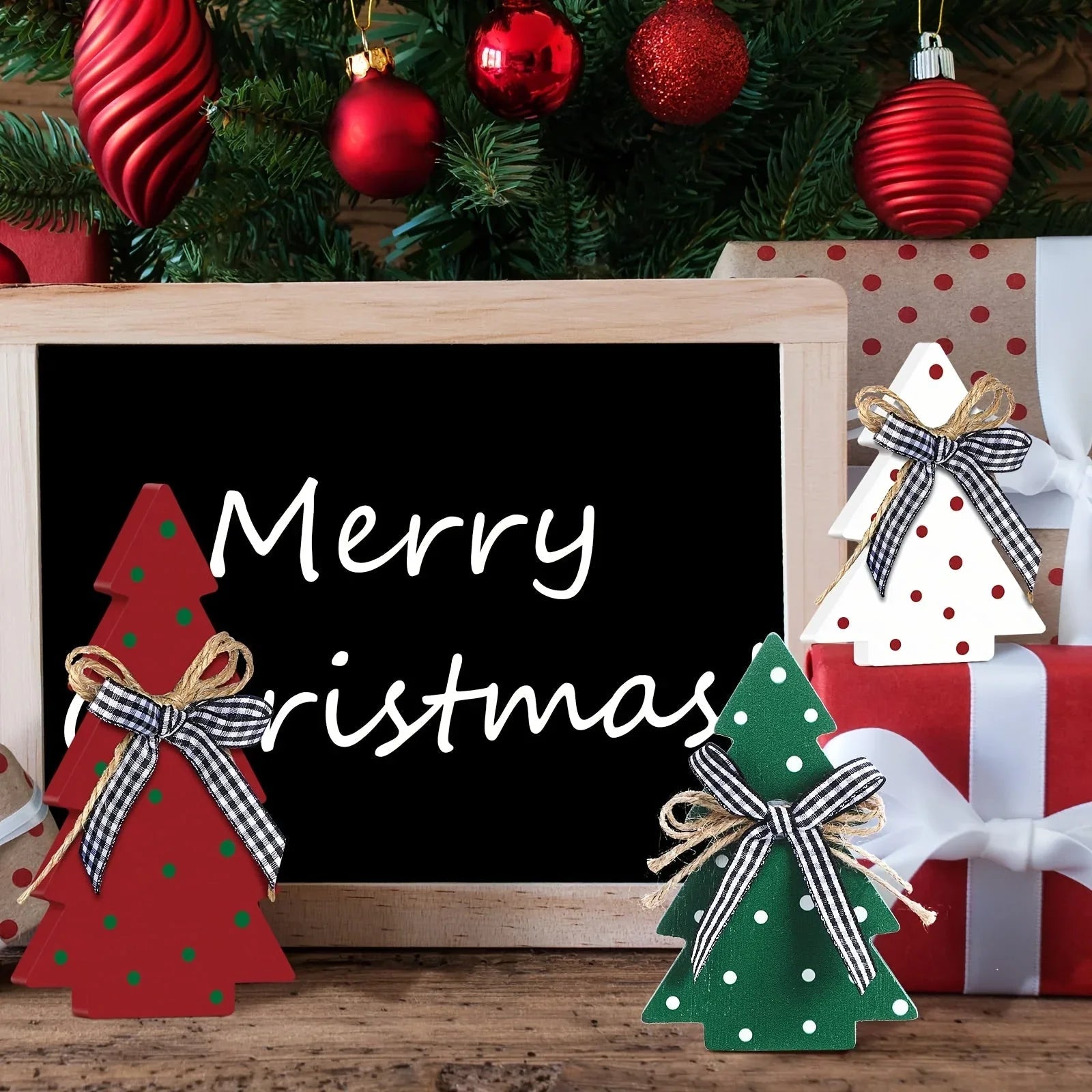 Wooden Christmas Tree Rustic Design with Natural Wood Finish