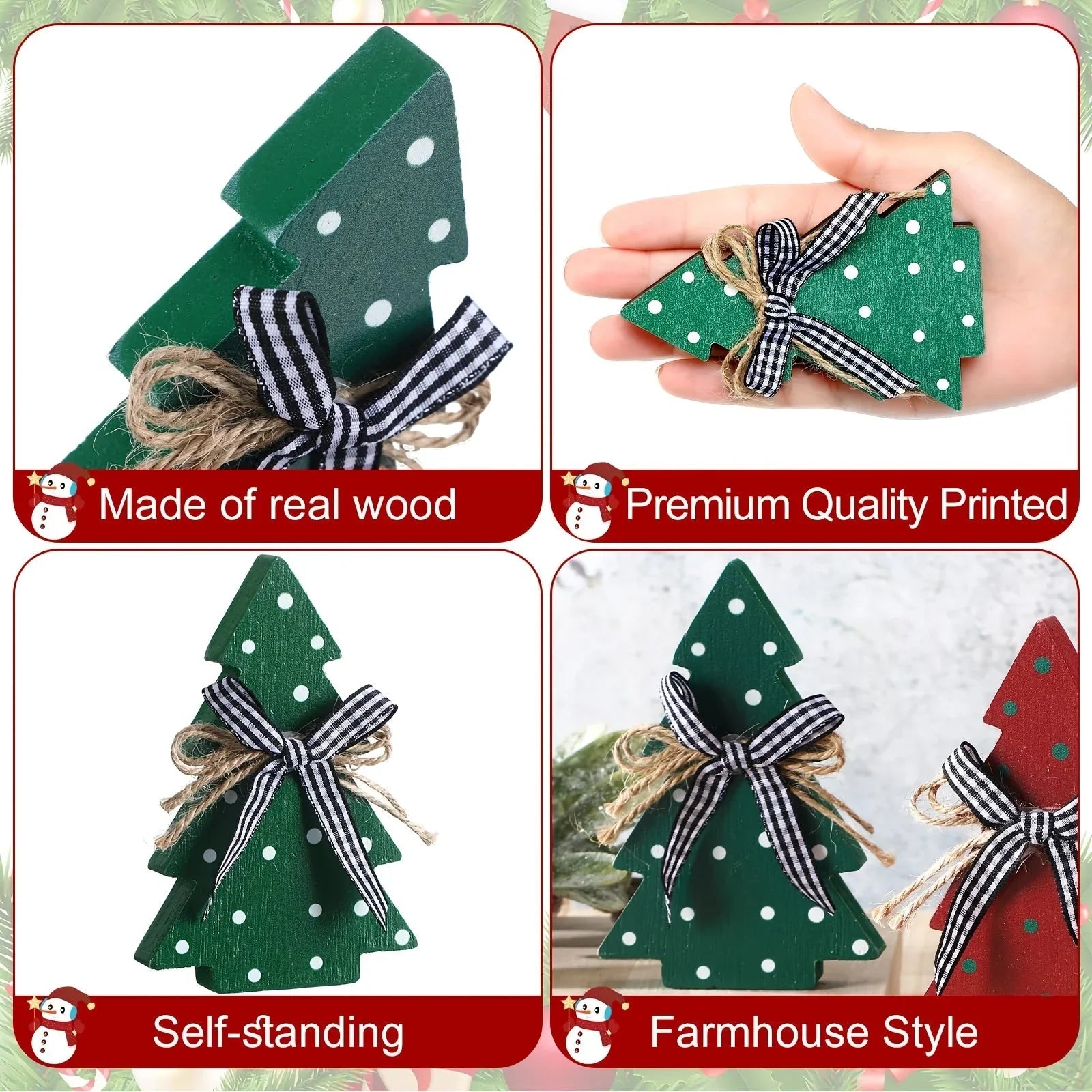 Wooden Christmas Tree Rustic Design with Natural Wood Finish