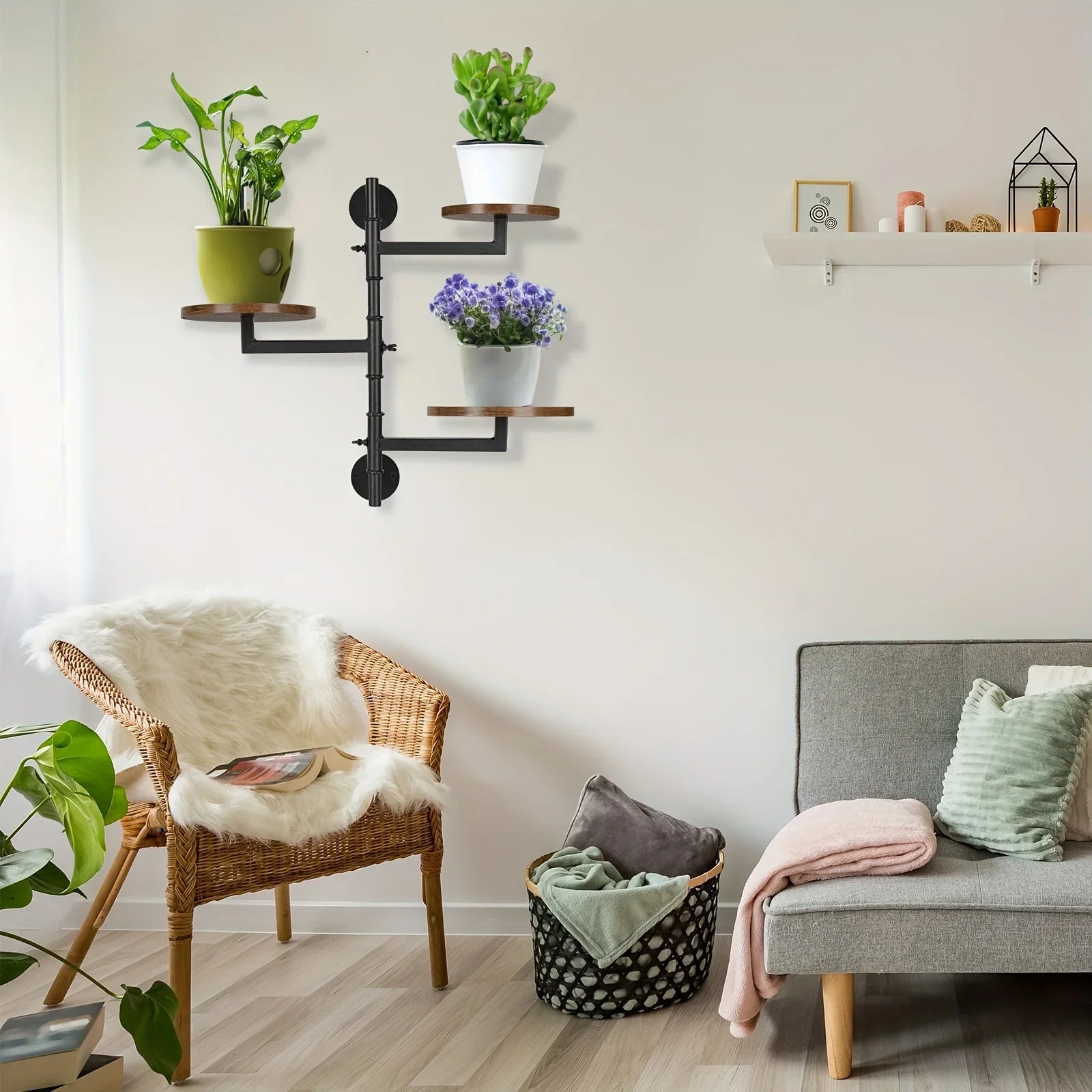 Wooden Rotatable Window Sill Plant Stand, 3 Tier Wall Plant Stand, 180 Degree Rotating Plant Stand, Mid-Century Wooden Style Plant Stand For Indoor And Outdoor Decoration (black)