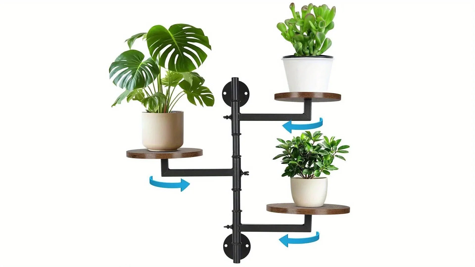 Wooden Rotatable Window Sill Plant Stand, 3 Tier Wall Plant Stand, 180 Degree Rotating Plant Stand, Mid-Century Wooden Style Plant Stand For Indoor And Outdoor Decoration (black)