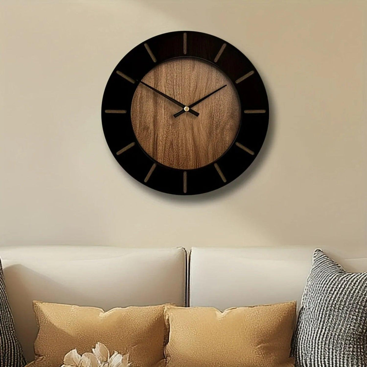 Wooden Silent Wall Clock with Vintage Design