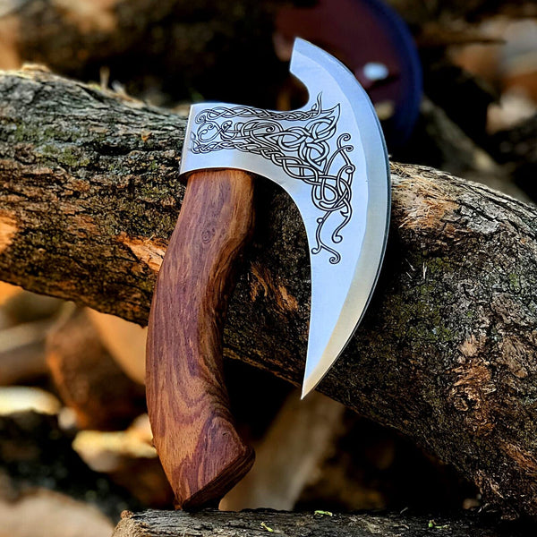 Custom Hand-Engraved Axe Pizza Cutter – 8
