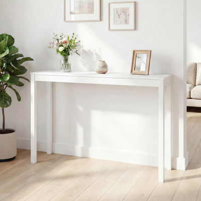 Wooden Console Table Modern Farmhouse Sofa Table with Thickened Top-White
