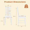 Wooden Dining Chair Set of 2 Solid Rubber Wood Kitchen Chairs-White - White