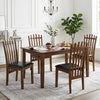 Wooden Dining Chair Set of 4 with Spindle Back & PU Leather Seat-Black