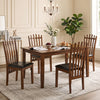 Wooden Dining Chair Set of 4 with Spindle Back & PU Leather Seat-Black
