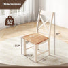 Wooden Dining Chairs Set of 2 with High Back and Rubber Wood Frame-Natural - Natural