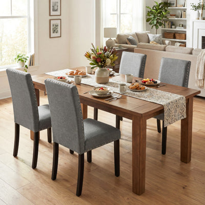 Wooden Dining Chairs Set of 4 with Bent Wood Legs