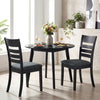 Wooden Dining Chairs Set of 4 Upholstered Kitchen Chairs with Rubber Wood Frame-Black