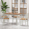 5-Piece Wooden Dining Set with Rectangular Table and 4 Chairs-Coffee