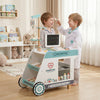 Wooden Doctor Playset for Kids Pretend Play Doctor Kit with Cart Gift for Toddlers Boys Girls Aged 3+-Green