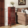 Wooden Jewelry Armoire Cabinet Storage Chest with Drawers and Swing Doors-Brown