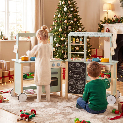 Wooden Kitchen Playset with Cookware Accessories for Kids