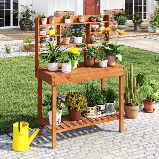Wooden Potting Bench Table  61