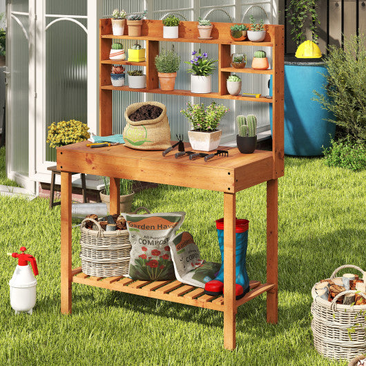 Wooden Potting Bench Table  61