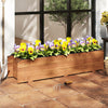 Wooden Raised Garden Bed with Drainage Holes and Liner Elevated Rectangular Planter Box-Orange