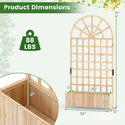 Wooden Raised Garden Bed with Trellis 71