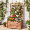 Wooden Raised Garden Bed with Lattice Trellis Drainage Holes-Orange