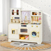 Wooden Toy Kitchen Playset with 14 Accessories for Aged 3+ Years-Beige - Beige