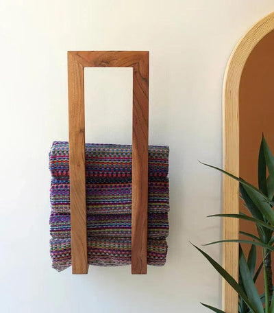 Wooden Wall Towel Rack