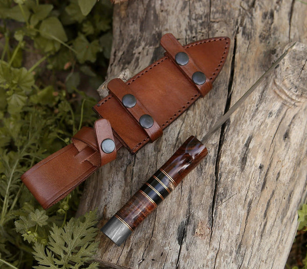 Cloud Damascus Fixed Blade Knife with Sheath - Gifts for You 'n Me