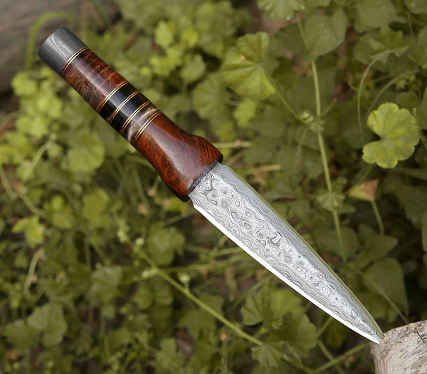Cloud Damascus Fixed Blade Knife with Sheath - Gifts for You 'n Me