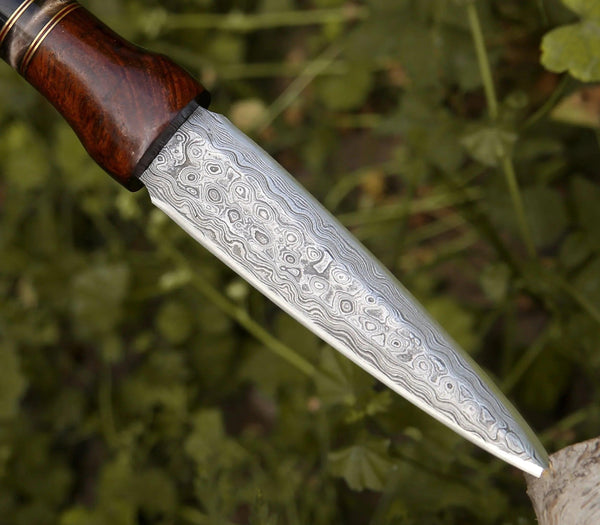 Cloud Damascus Fixed Blade Knife with Sheath - Gifts for You 'n Me