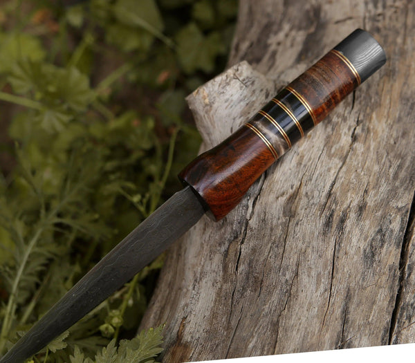 Cloud Damascus Fixed Blade Knife with Sheath - Gifts for You 'n Me