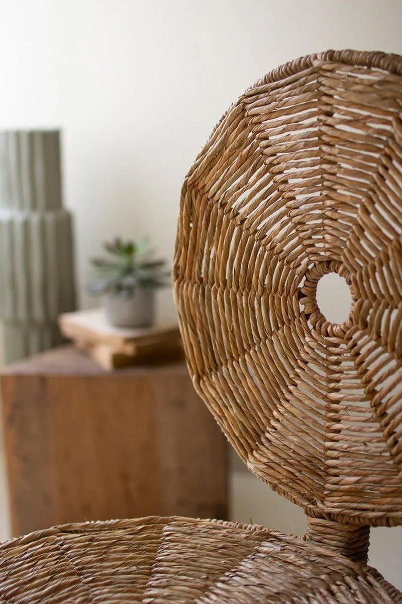 Woven Seagrass and Iron Statement Chair - Gifts for You 'n Me